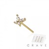 CZ PRONG BUTTERFLY 316L SURGICAL STEEL PIN NOSE RING BOX